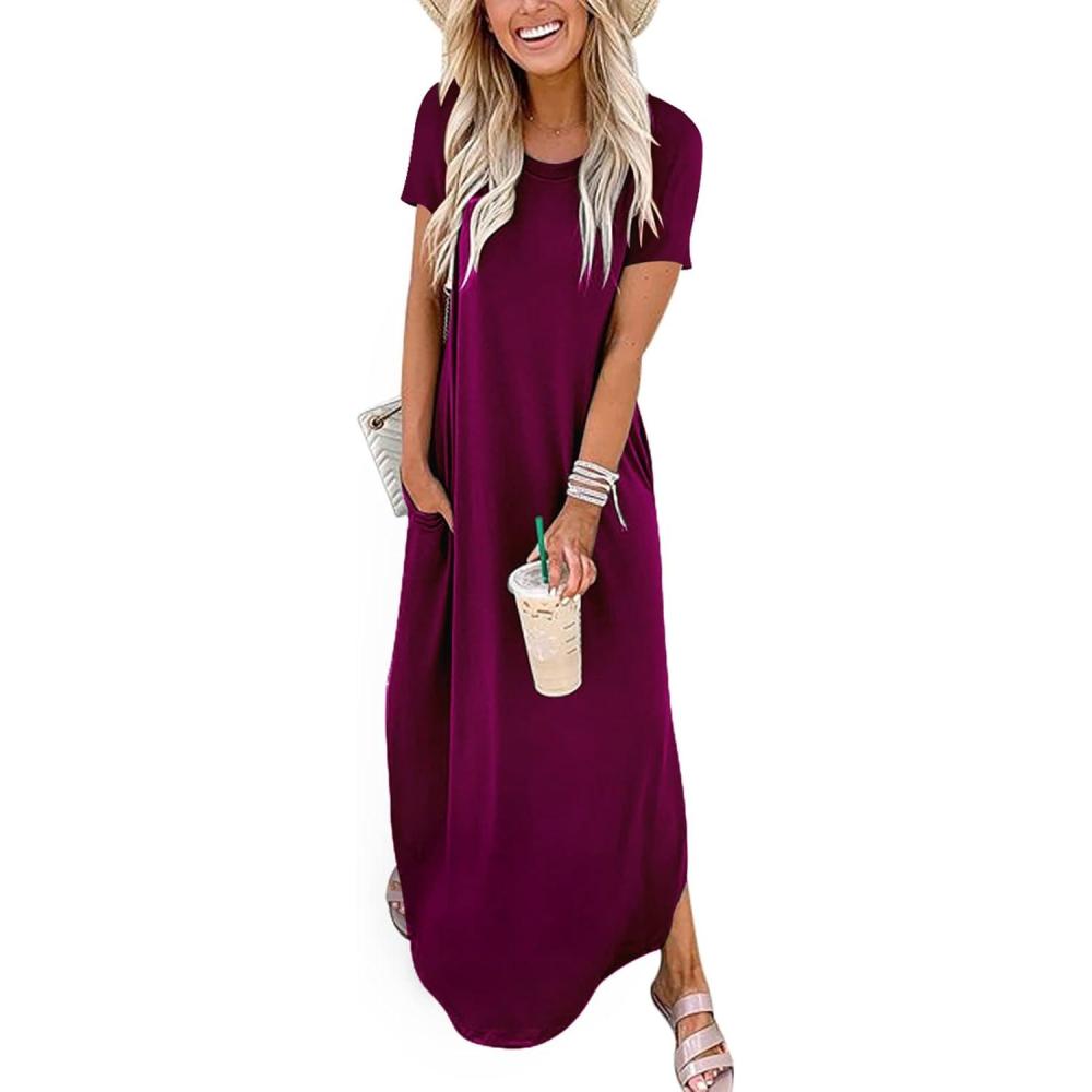 imageANRABESS Womens Summer Maxi Dress Short Sleeve Casual Loose Long T Shirt Dresses Split Vacation Beach Sundress Travel OutfitsPurple