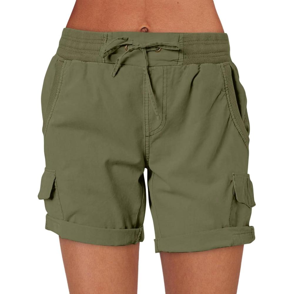 imageANRABESS Womens Summer Shorts 2025 Dressy Casual Hiking Cargo Shorts Trendy Outdoor Outfits 6 PocketsOlive