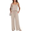 imageANRABESS Womens 2 Piece Linen Lounge Set Casual Matching Pants Jumpsuit Summer Beach Travel Vacation Trendy Outfits