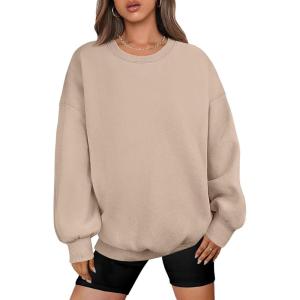 ANRABESS Oversized Sweatshirt for Women Crewneck Y2K Hoodies Fleece Casual Comfy Pullover Top Fall Outfits Clothes 2025(Apricot)