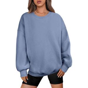 ANRABESS Oversized Sweatshirt for Women Crewneck Y2K Hoodies Fleece Casual Comfy Pullover Top Fall Outfits Clothes 2025(Blue)
