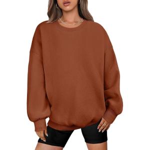 ANRABESS Oversized Sweatshirt for Women Crewneck Y2K Hoodies Fleece Casual Comfy Pullover Top Fall Outfits Clothes 2025(Caramel)