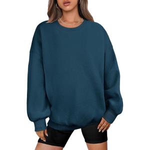 ANRABESS Oversized Sweatshirt for Women Crewneck Y2K Hoodies Fleece Casual Comfy Pullover Top Fall Outfits Clothes 2025(Deep Blue)