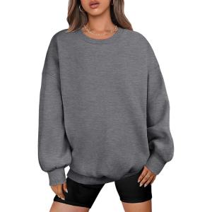 ANRABESS Oversized Sweatshirt for Women Crewneck Y2K Hoodies Fleece Casual Comfy Pullover Top Fall Outfits Clothes 2025(Gray)