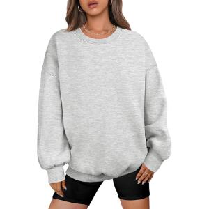ANRABESS Oversized Sweatshirt for Women Crewneck Y2K Hoodies Fleece Casual Comfy Pullover Top Fall Outfits Clothes 2025(Light Gray)
