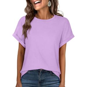 ANRABESS Oversized Tshirts for Women Summer Tops Short Sleeve Casual Loose Basic Tee Shirt Cute Outfits 2025 Trendy Clothes(Lilac)