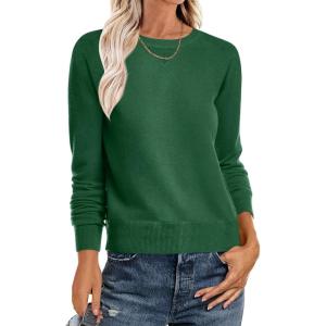 ANRABESS Sweater for Women Long Sleeve Crewneck 2025 Fall Winter Soft Loose Fit Basic Knit Pullover Sweaters Top Outfits(Forest Green)