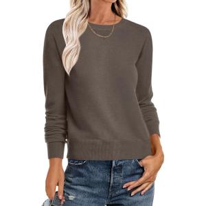 ANRABESS Sweater for Women Long Sleeve Crewneck 2025 Fall Winter Soft Loose Fit Basic Knit Pullover Sweaters Top Outfits(Nutmeg)