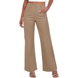 ANRABESS Wide Leg Jeans for Women Trendy 2025 High Waisted Stretchy Baggy Fall Fashion Denim Pants with Pockets(Deep Khaki)