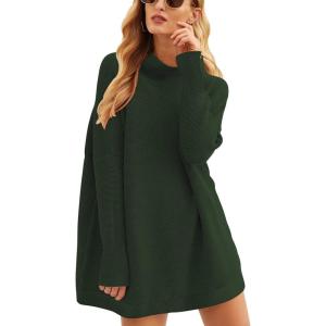 ANRABESS Women Oversized Casual Loose Turtleneck Long Sleeve Slouchy Baggy Knit Tunic Sweaters Pullover 2025 Fall Outfits(Army Green)