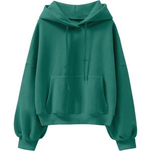 ANRABESS Womens Oversized Hoodies Lantern sleeve Fleece Sweatshirts 2025 Fall Winter Loose Pullover Preppy Clothes(Green)