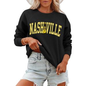 ANRABESS Womens Oversized Sweatshirts Crewneck Long Sleeve Pullover Hoodies Graphic Cute Teen Girls Clothes 2025 Fall Outfits(Black – Nashville)