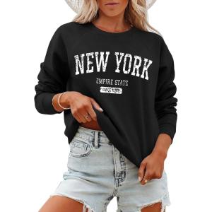 ANRABESS Womens Oversized Sweatshirts Crewneck Long Sleeve Pullover Hoodies Graphic Cute Teen Girls Clothes 2025 Fall Outfits(Black – New York)