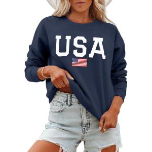 ANRABESS Womens Oversized Sweatshirts Crewneck Long Sleeve Pullover Hoodies Graphic Cute Teen Girls Clothes 2025 Fall Outfits(Navy Blue – Flag)