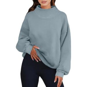 ANRABESS Womens Oversized Sweatshirts Turtleneck Pullover Long Sleeve Hoodies Tops 2025 Fall Fashion Preppy Outfits(Deep Blue)