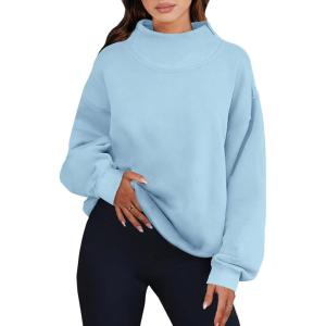 ANRABESS Womens Oversized Sweatshirts Turtleneck Pullover Long Sleeve Hoodies Tops 2025 Fall Fashion Preppy Outfits(Light Blue)