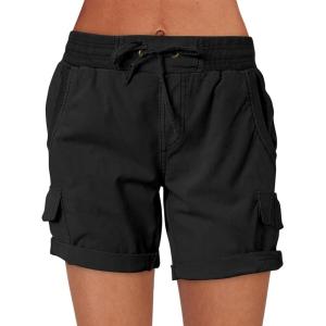 ANRABESS Womens Summer Shorts 2025 Dressy Casual Hiking Cargo Shorts Trendy Outdoor Outfits 6 Pockets(Black)