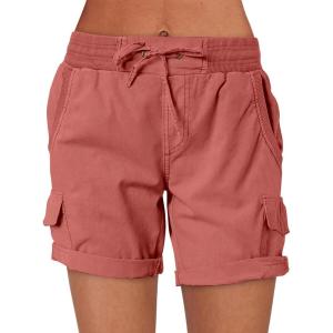 ANRABESS Womens Summer Shorts 2025 Dressy Casual Hiking Cargo Shorts Trendy Outdoor Outfits 6 Pockets(Brick Red)