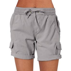 ANRABESS Womens Summer Shorts 2025 Dressy Casual Hiking Cargo Shorts Trendy Outdoor Outfits 6 Pockets(Gray)