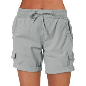 ANRABESS Womens Summer Shorts 2025 Dressy Casual Hiking Cargo Shorts Trendy Outdoor Outfits 6 Pockets(Grey Blue)