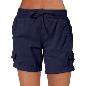 ANRABESS Womens Summer Shorts 2025 Dressy Casual Hiking Cargo Shorts Trendy Outdoor Outfits 6 Pockets(Navy Blue)