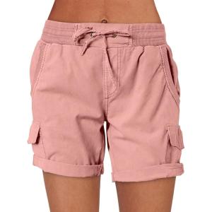 ANRABESS Womens Summer Shorts 2025 Dressy Casual Hiking Cargo Shorts Trendy Outdoor Outfits 6 Pockets(Pink)