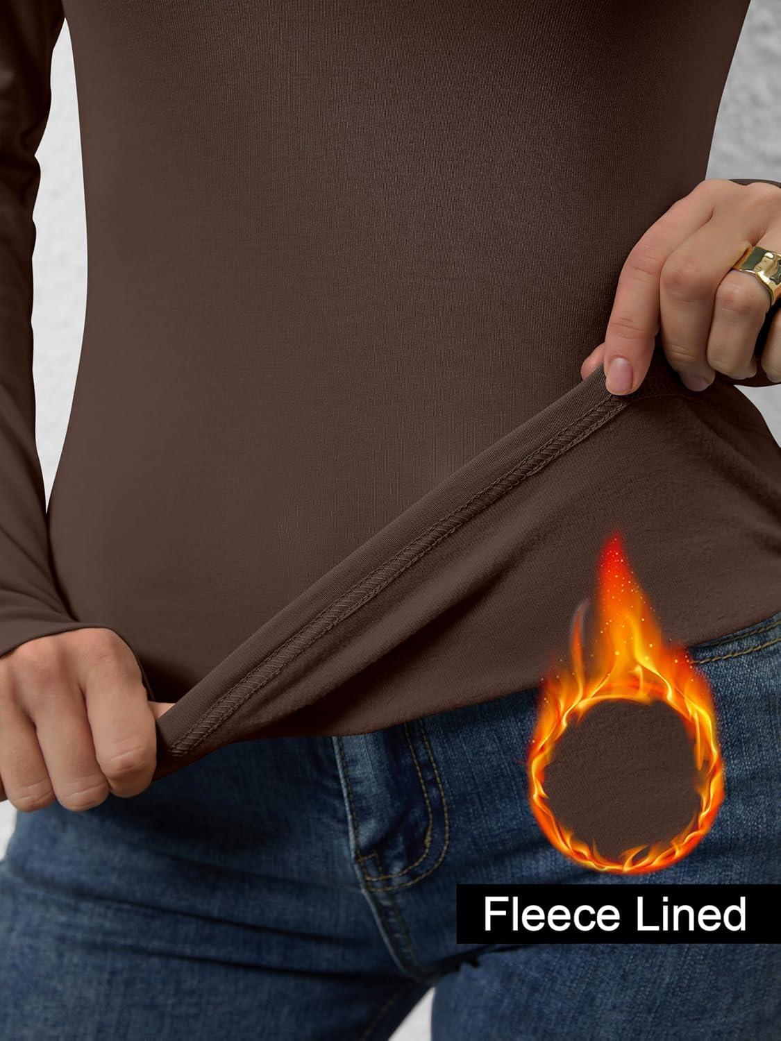 imageANRABESS Long Sleeve Henley Shirts for Women Thermal Fleece Tops Knit Fitted Basic TShirts 2025 Fall Winter Warm UndershirtsDark Brown