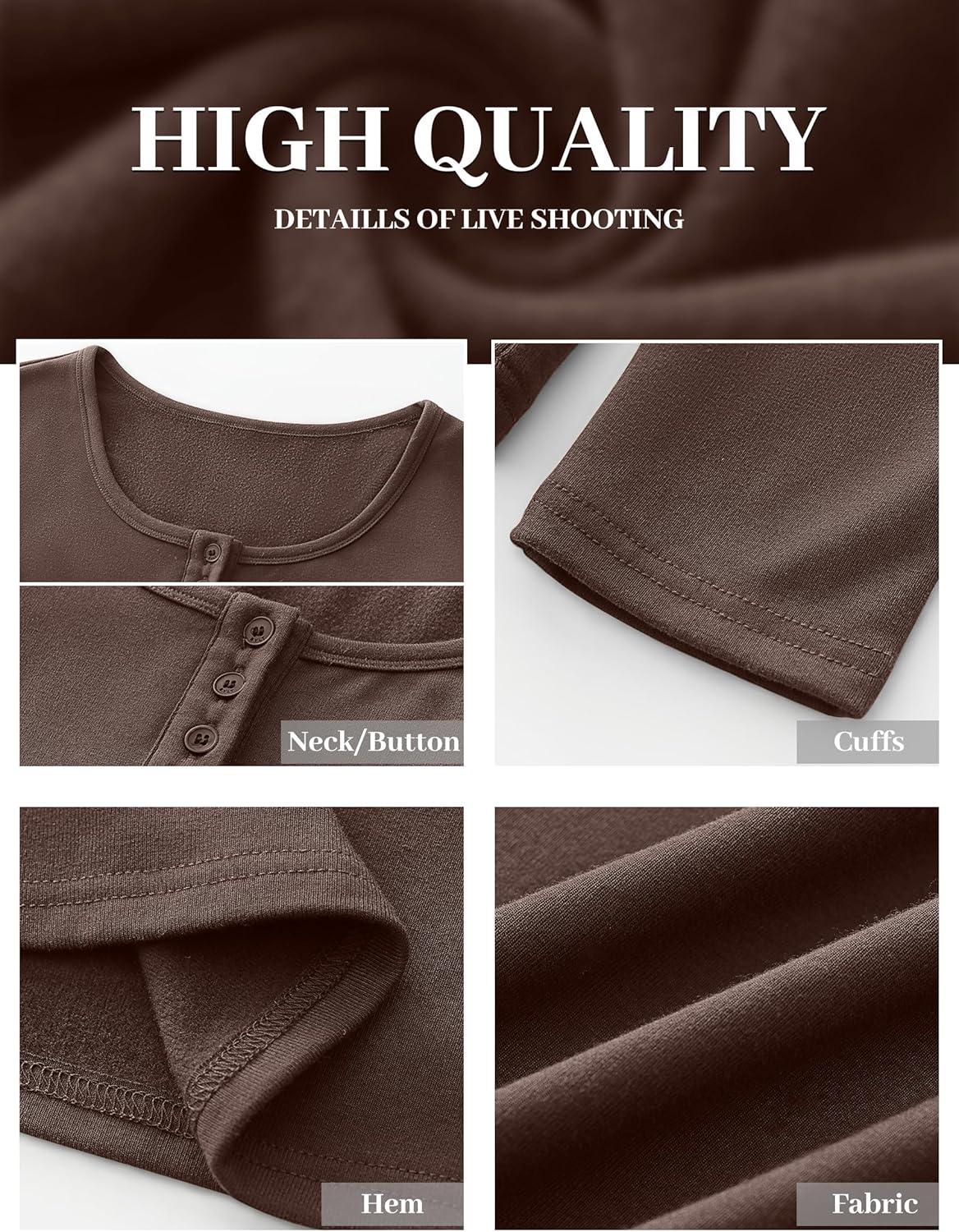 imageANRABESS Long Sleeve Henley Shirts for Women Thermal Fleece Tops Knit Fitted Basic TShirts 2025 Fall Winter Warm UndershirtsDark Brown