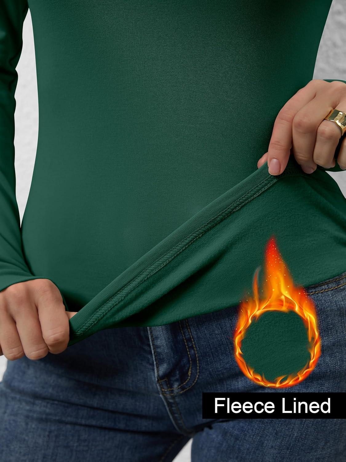 imageANRABESS Long Sleeve Henley Shirts for Women Thermal Fleece Tops Knit Fitted Basic TShirts 2025 Fall Winter Warm UndershirtsForest Green