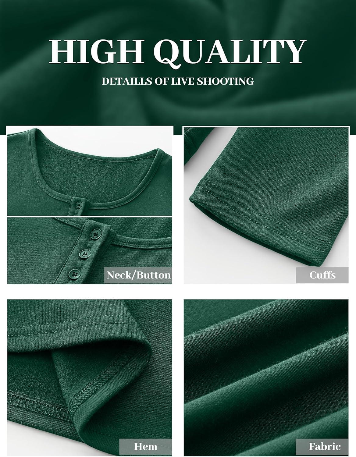 imageANRABESS Long Sleeve Henley Shirts for Women Thermal Fleece Tops Knit Fitted Basic TShirts 2025 Fall Winter Warm UndershirtsForest Green