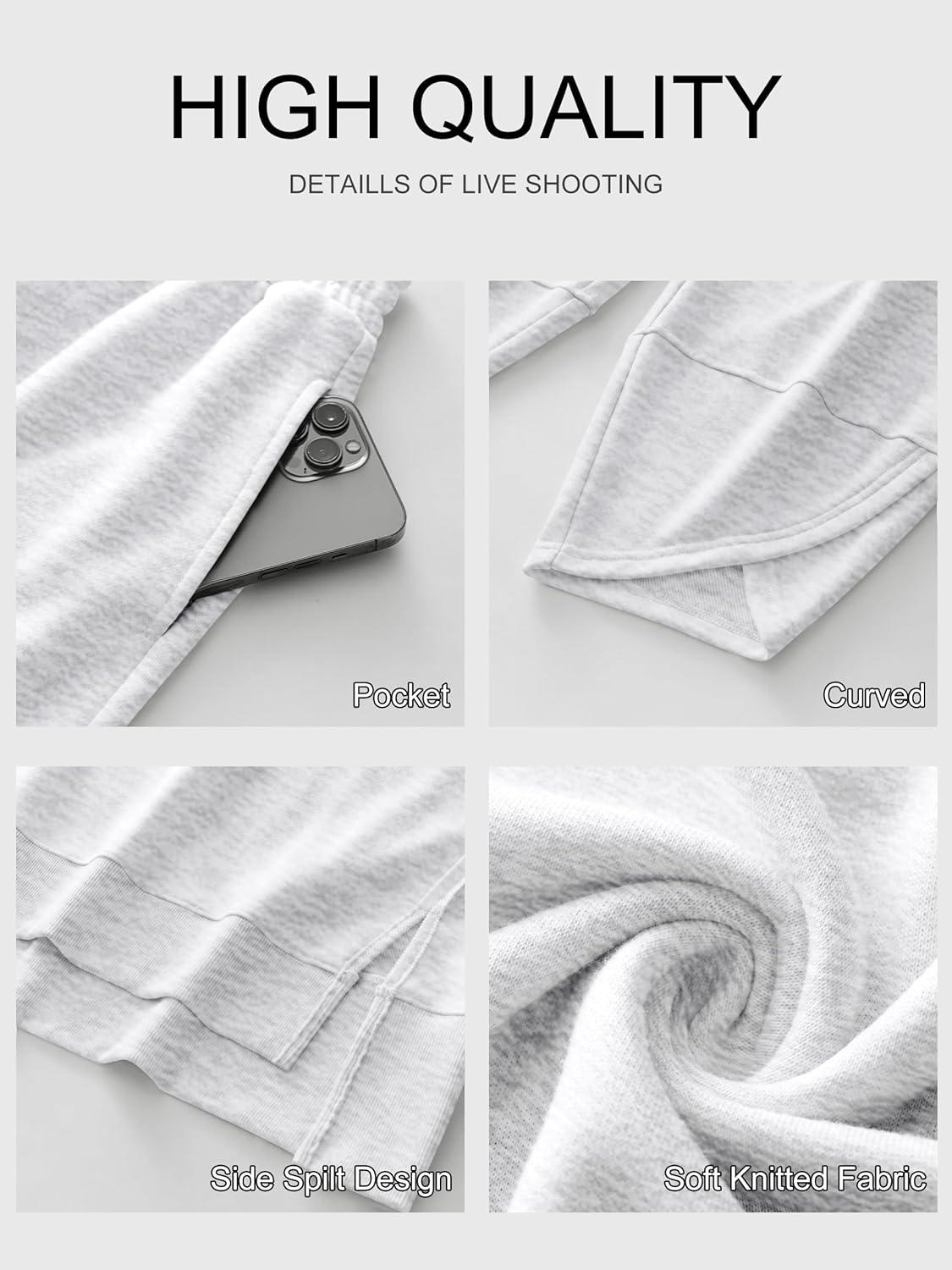 imageANRABESS Womens 2 Piece Outfits Sweatsuits Oversized Sweatshirts Barrel Pants Matching Lounge Sets 2025 Fall Travel ClothesLight Grey