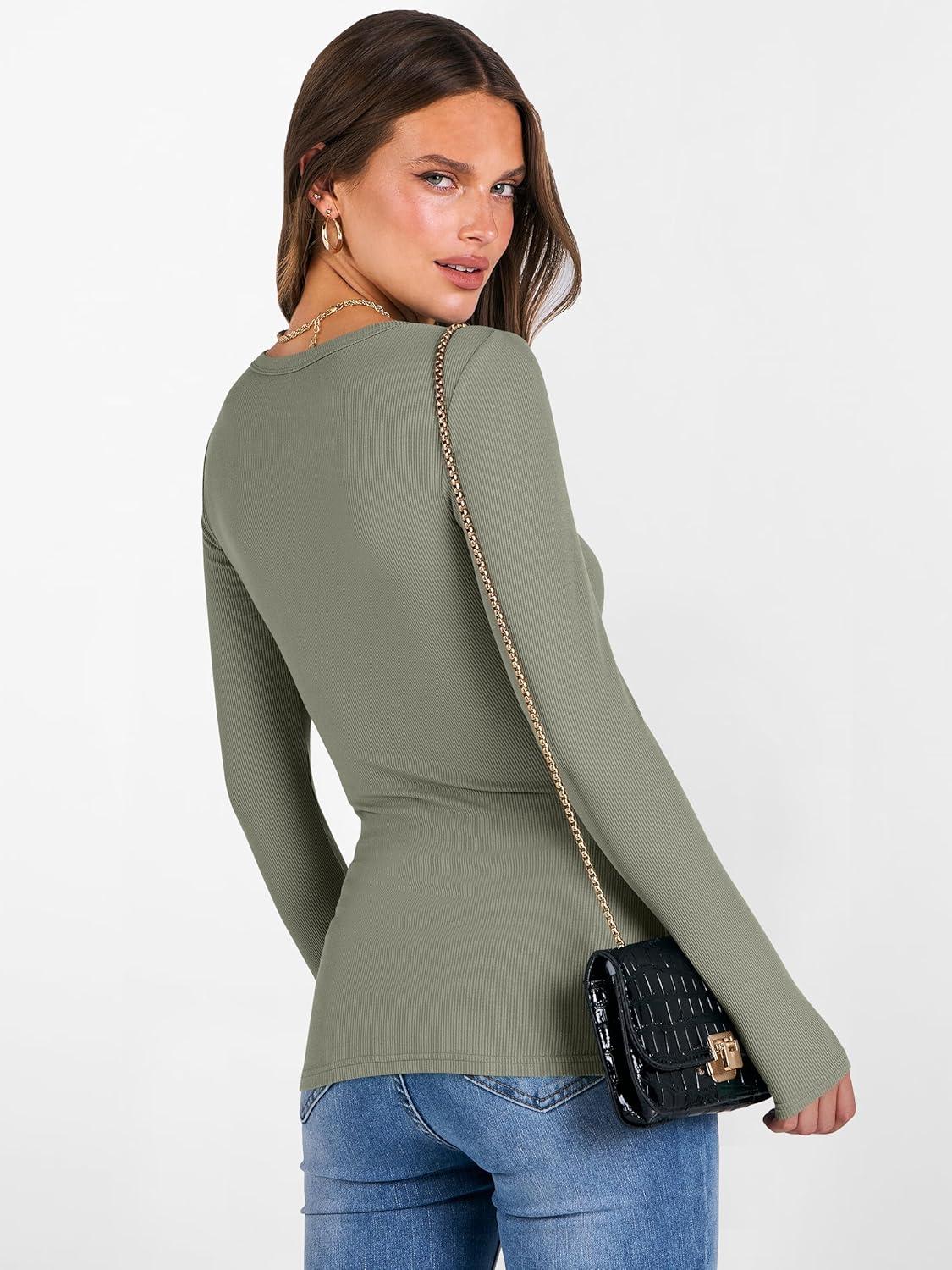 imageANRABESS Womens Boat Neck Long Sleeve Shirts Rib Knit Slim Fitting Tops Basic Tees 2025 Casual Comfy Fall Outfits ClothesSaga Green