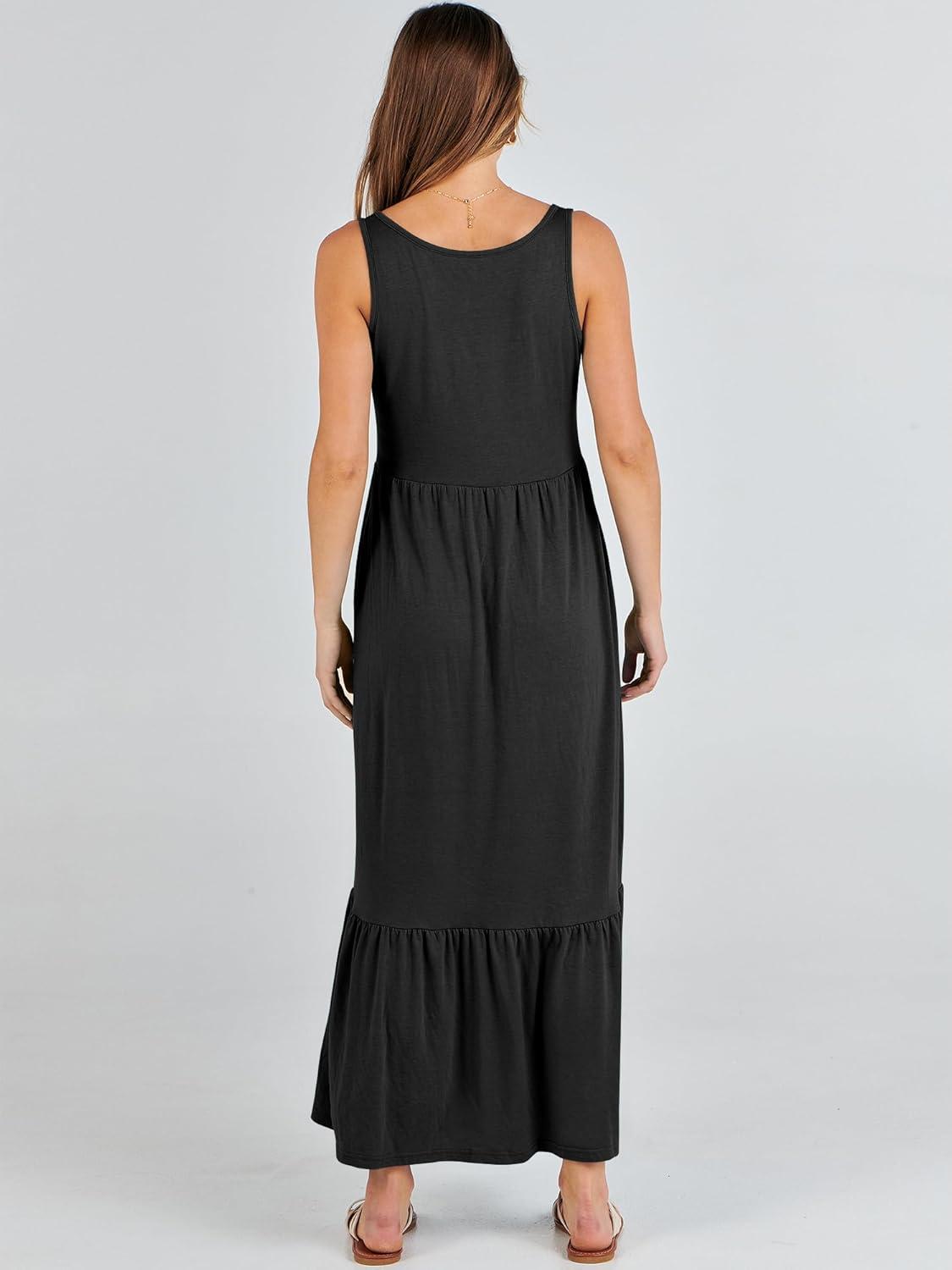 imageANRABESS Womens Summer Sleeveless Maxi Sundress Swing Casual Flowy Tiered Shirts Dress Beach Travel Vacation OutfitsBlack