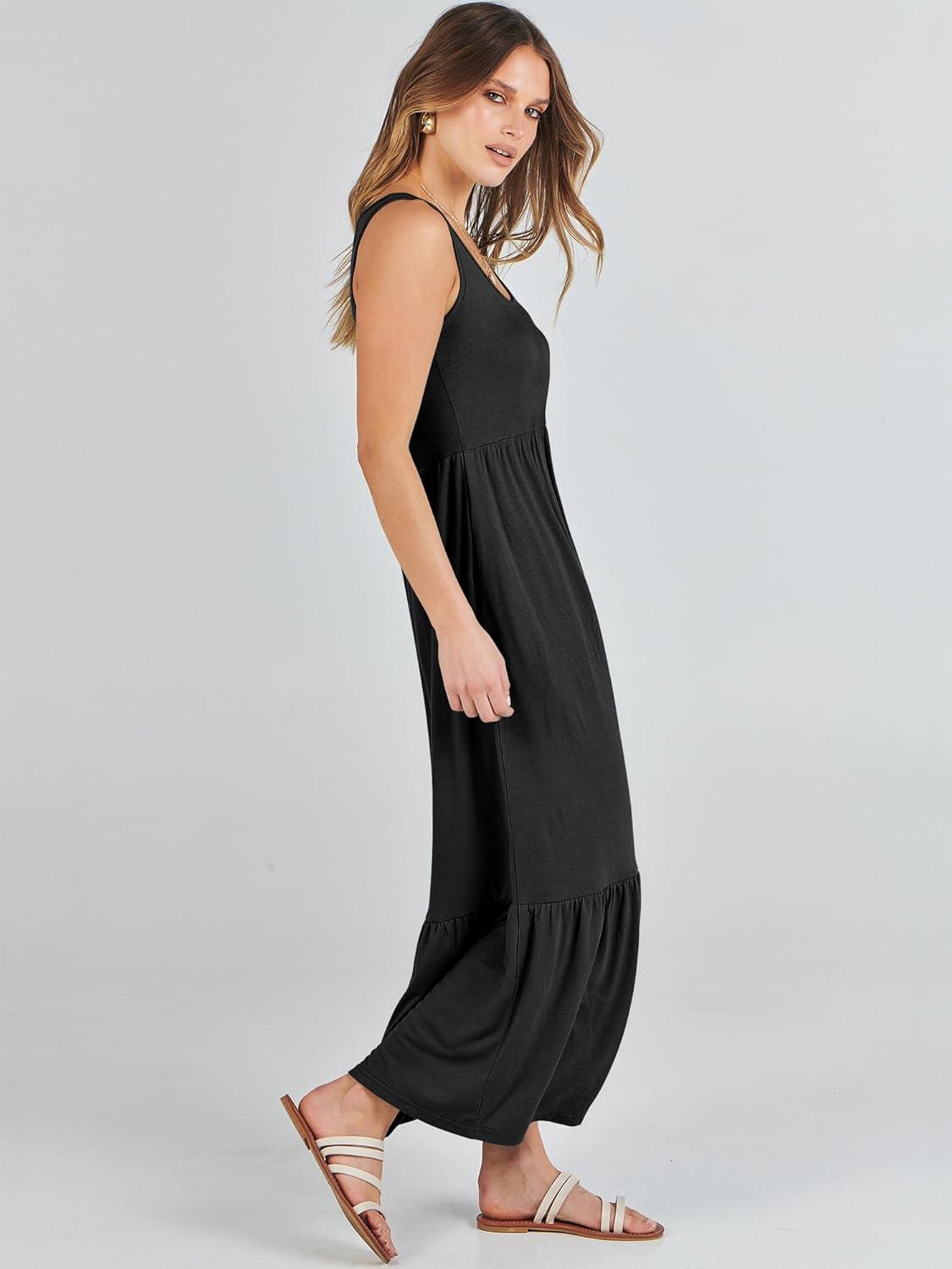 imageANRABESS Womens Summer Sleeveless Maxi Sundress Swing Casual Flowy Tiered Shirts Dress Beach Travel Vacation OutfitsBlack