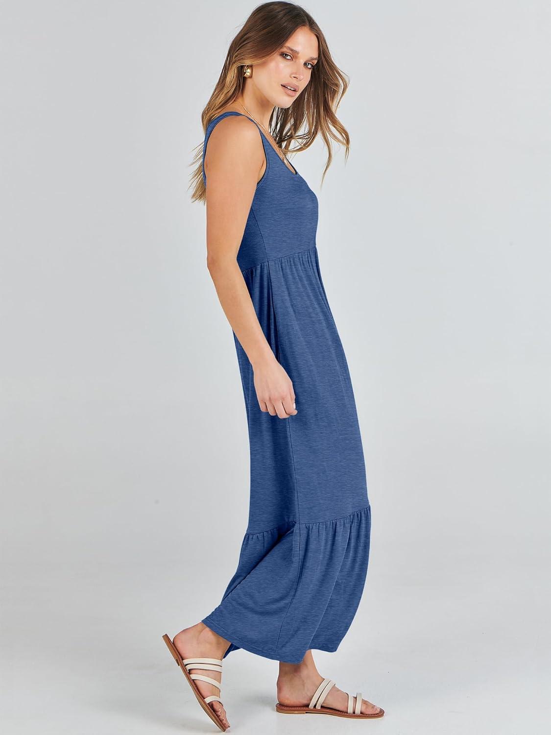 imageANRABESS Womens Summer Sleeveless Maxi Sundress Swing Casual Flowy Tiered Shirts Dress Beach Travel Vacation OutfitsBlue