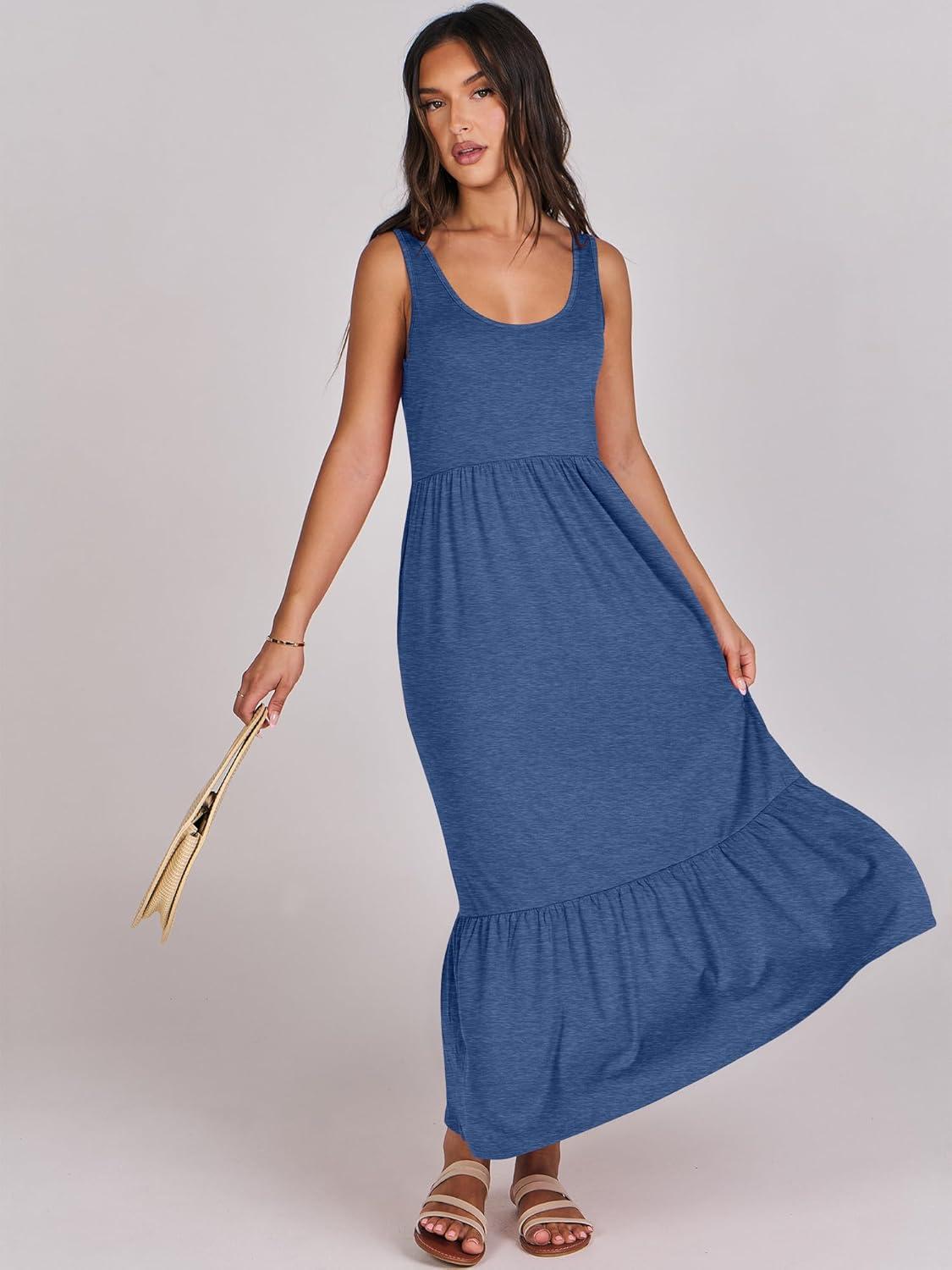 imageANRABESS Womens Summer Sleeveless Maxi Sundress Swing Casual Flowy Tiered Shirts Dress Beach Travel Vacation OutfitsBlue