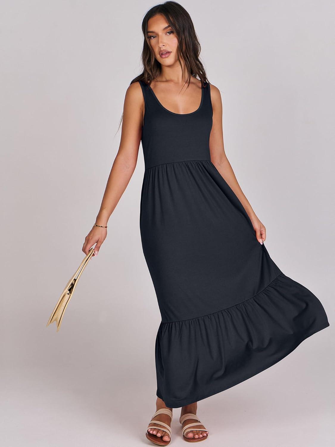 imageANRABESS Womens Summer Sleeveless Maxi Sundress Swing Casual Flowy Tiered Shirts Dress Beach Travel Vacation OutfitsNavy Blue