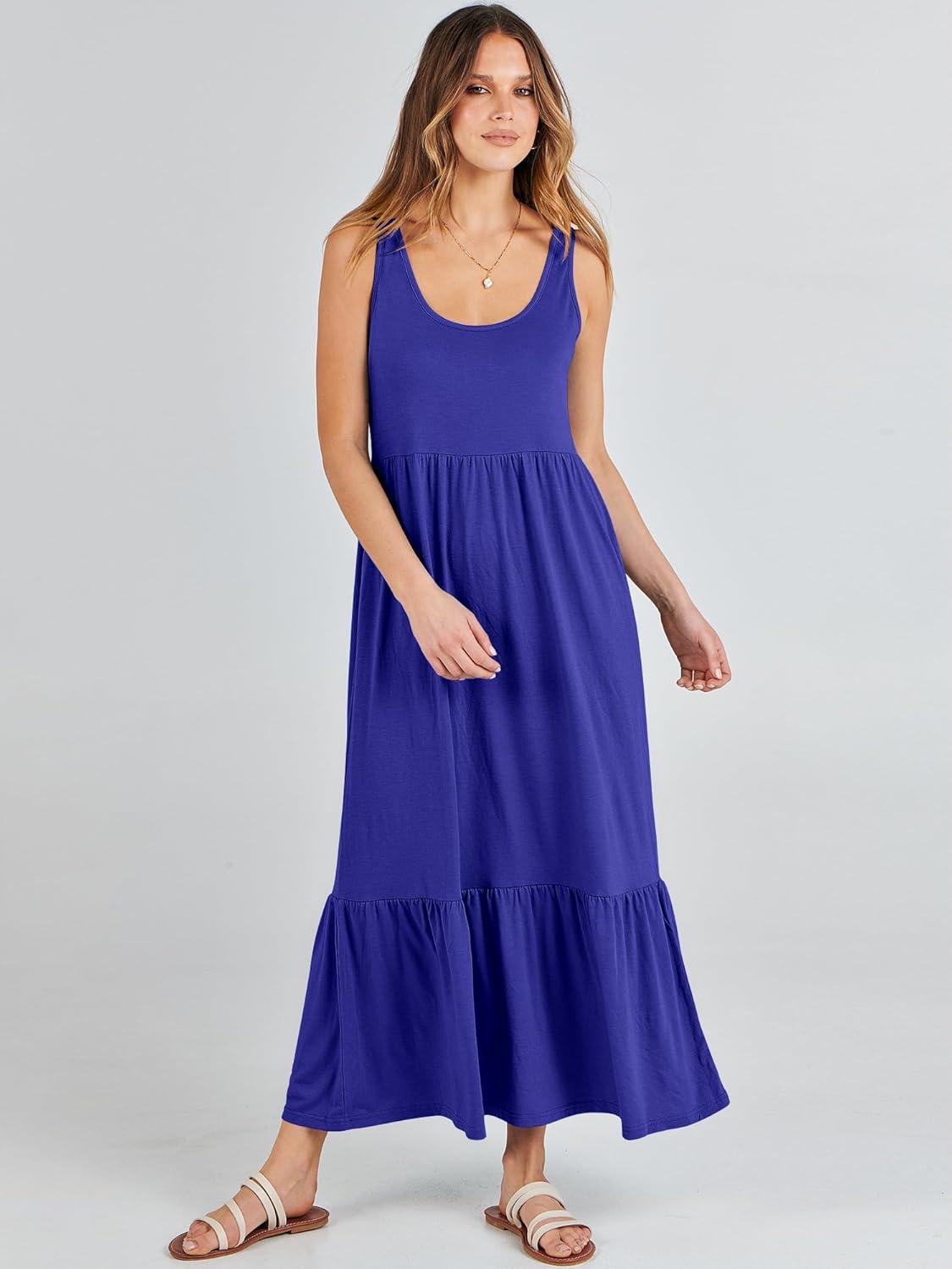 imageANRABESS Womens Summer Sleeveless Maxi Sundress Swing Casual Flowy Tiered Shirts Dress Beach Travel Vacation OutfitsRoyal Blue