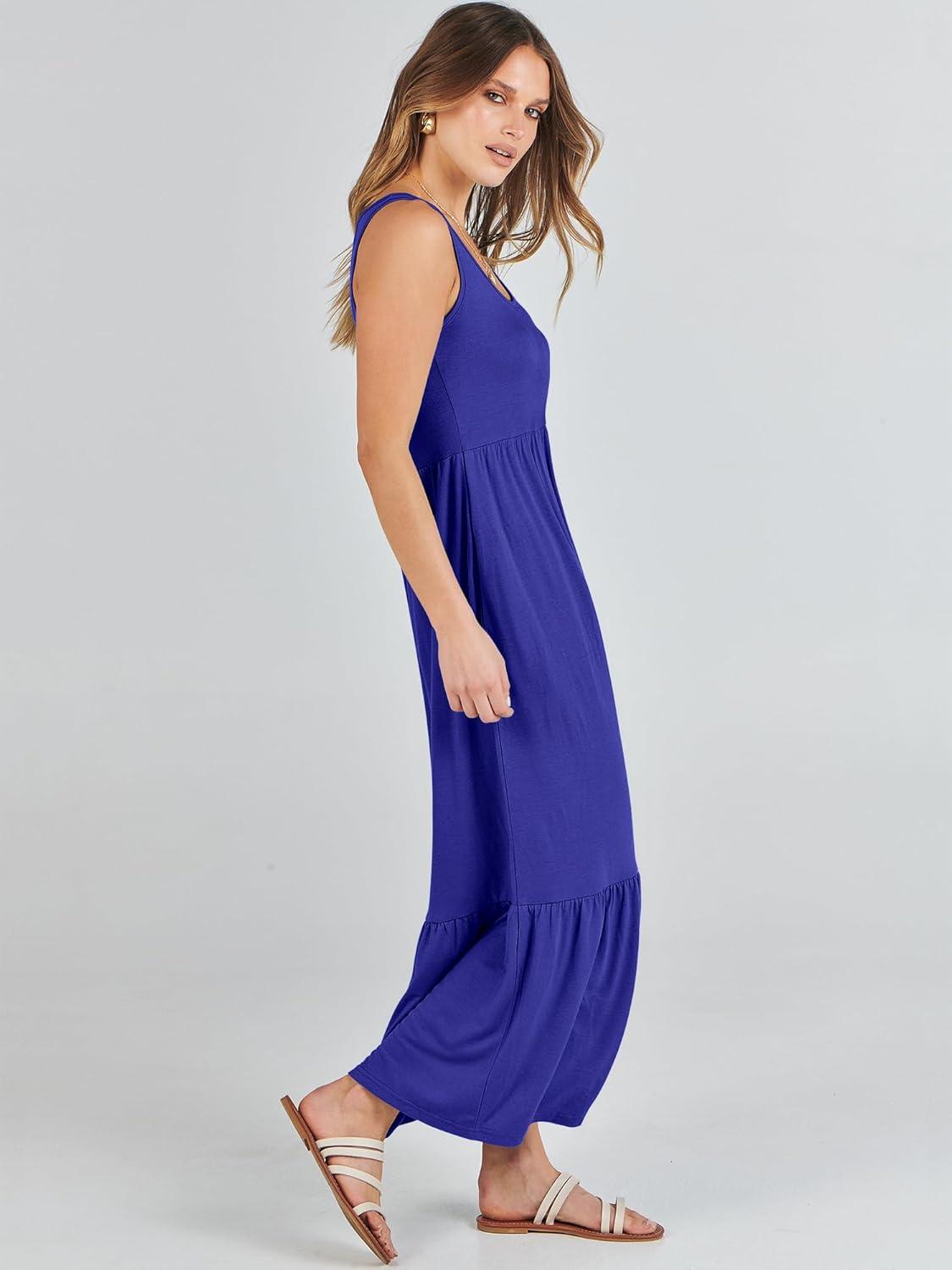imageANRABESS Womens Summer Sleeveless Maxi Sundress Swing Casual Flowy Tiered Shirts Dress Beach Travel Vacation OutfitsRoyal Blue