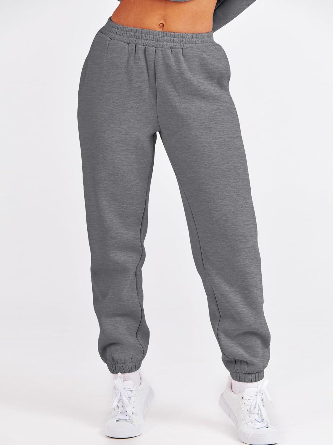 imageANRABESS Womens Two Piece Outfits Sweatsuit Lounge Set Long Sleeve Crewneck Sweatshirt Jogger Pants Tracksuit 2025 Fall SetsDeep Grey