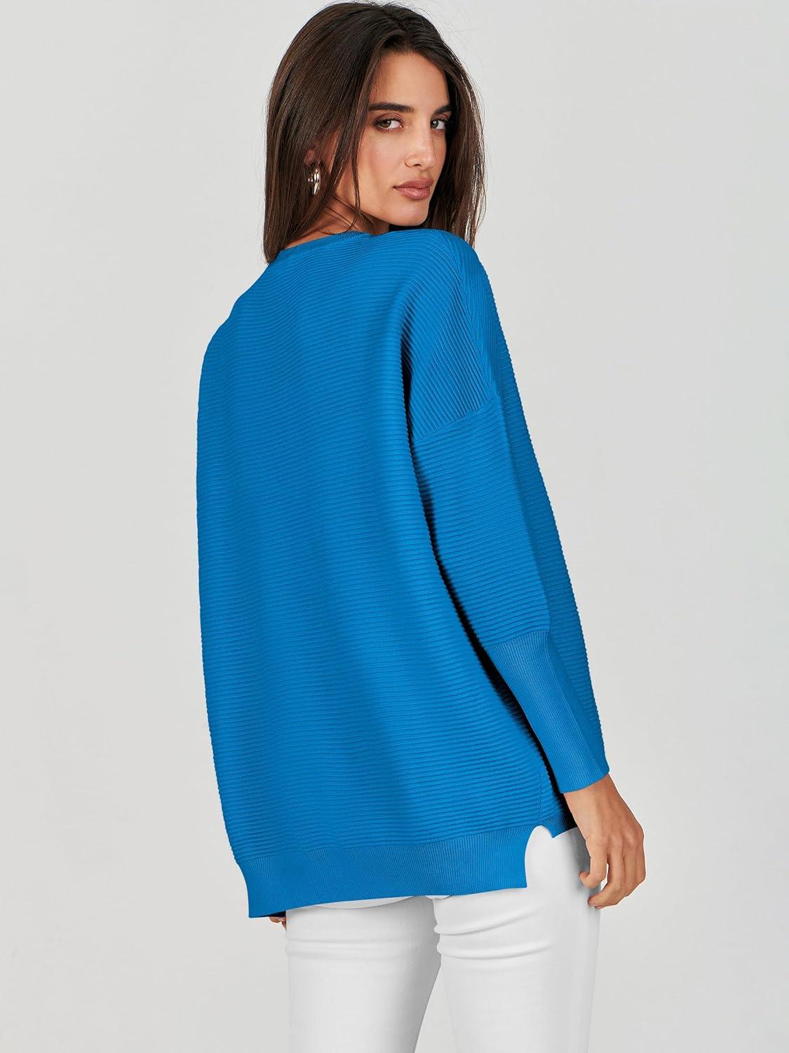 imageANRABESS Womens Oversized Batwing Long Sleeve Ribbed Knit Sweaters 2025 Fall OutfitsRoyal Blue