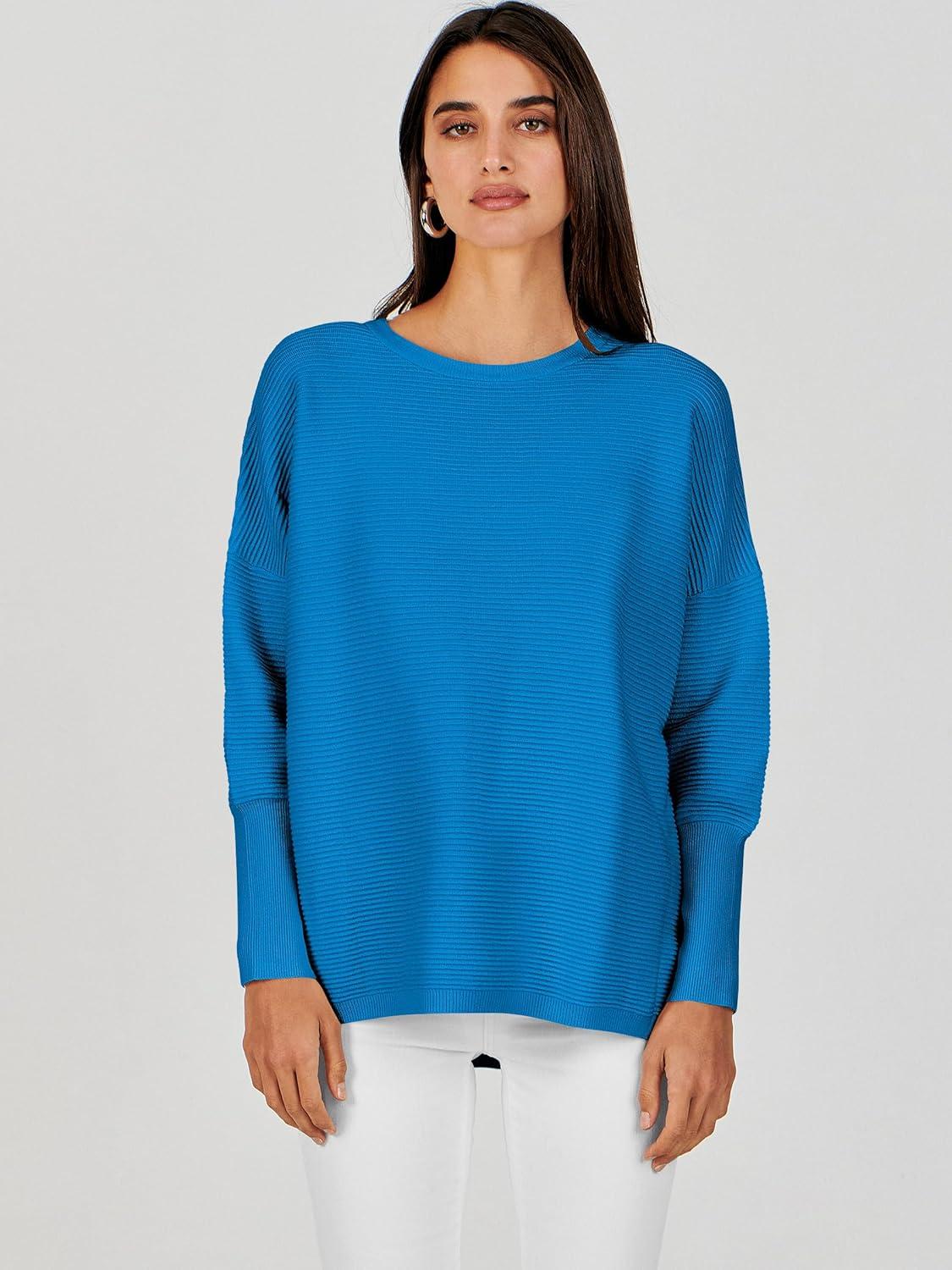 imageANRABESS Womens Oversized Batwing Long Sleeve Ribbed Knit Sweaters 2025 Fall OutfitsRoyal Blue
