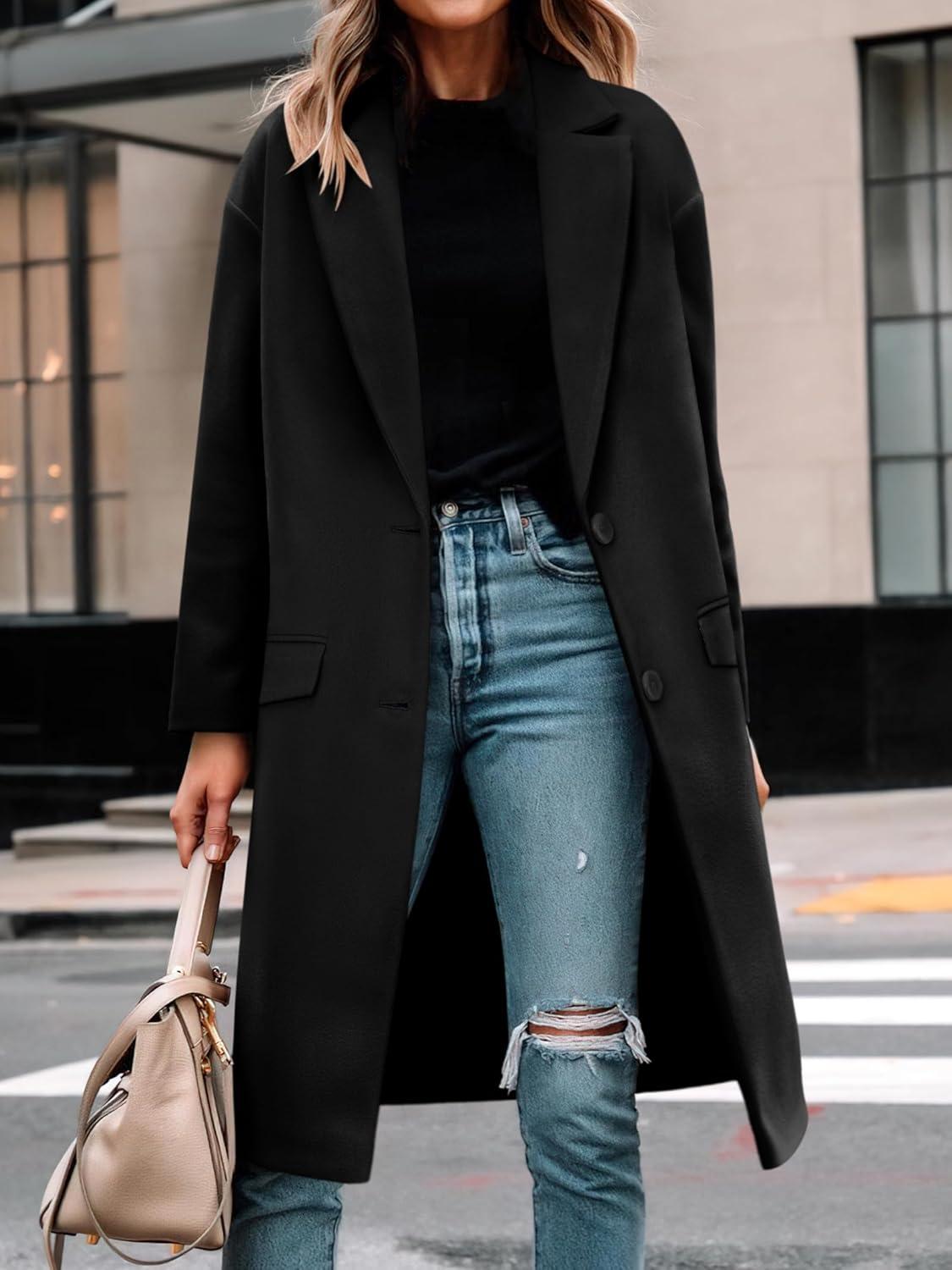 imageANRABESS Womens Peacoat Notched Lapel Collar SingleBreasted Trench Coats Loose Casual Long Jacket 2025 Fall Winter OuterwearBlack