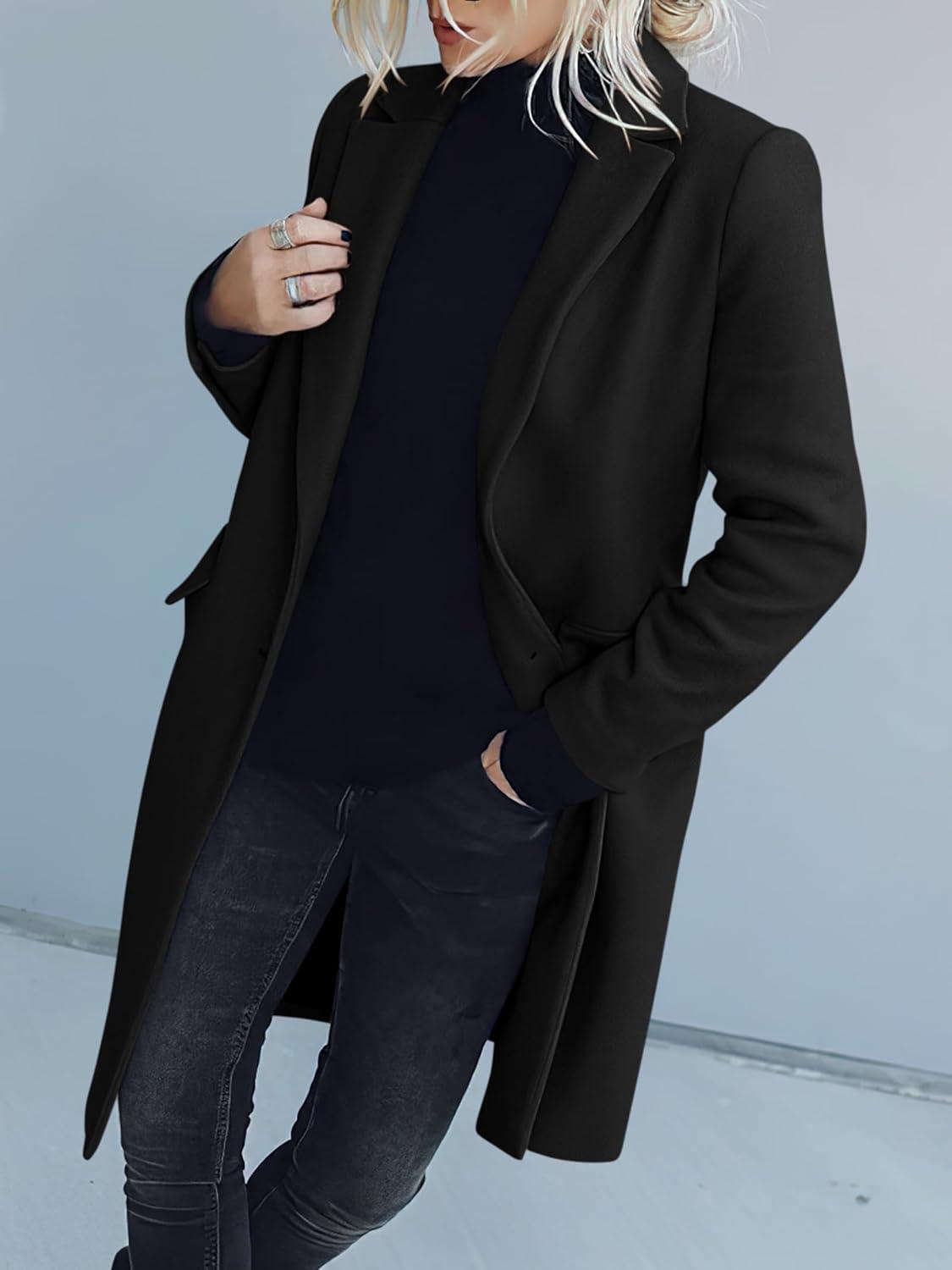 imageANRABESS Womens Peacoat Notched Lapel Collar SingleBreasted Trench Coats Loose Casual Long Jacket 2025 Fall Winter OuterwearBlack