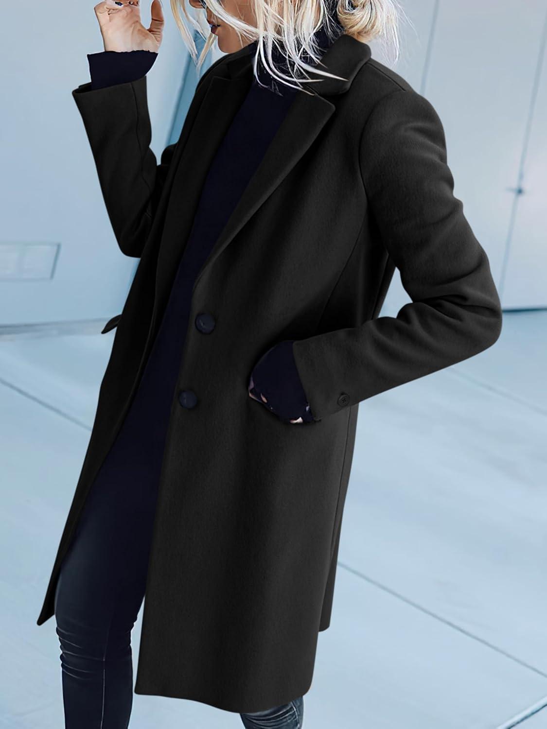 imageANRABESS Womens Peacoat Notched Lapel Collar SingleBreasted Trench Coats Loose Casual Long Jacket 2025 Fall Winter OuterwearBlack