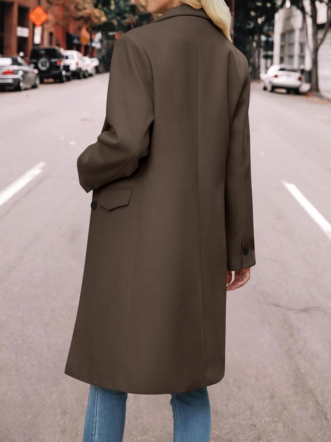 imageANRABESS Womens Peacoat Notched Lapel Collar SingleBreasted Trench Coats Loose Casual Long Jacket 2025 Fall Winter OuterwearBrown