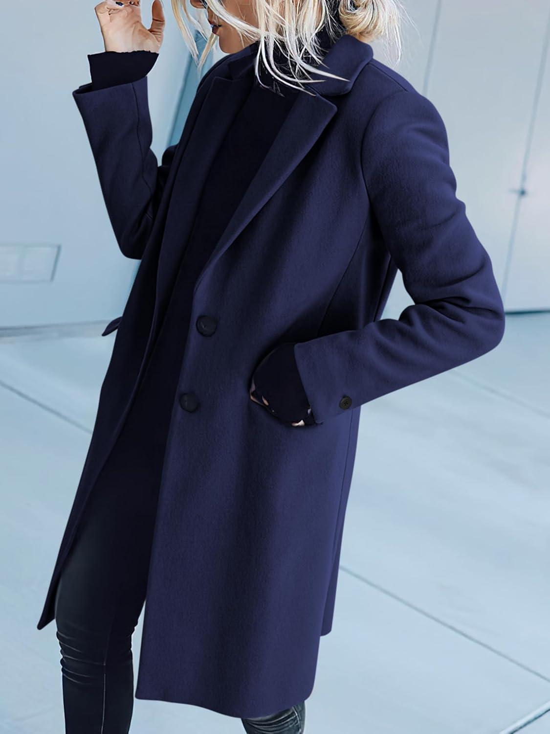 imageANRABESS Womens Peacoat Notched Lapel Collar SingleBreasted Trench Coats Loose Casual Long Jacket 2025 Fall Winter OuterwearNavy Blue