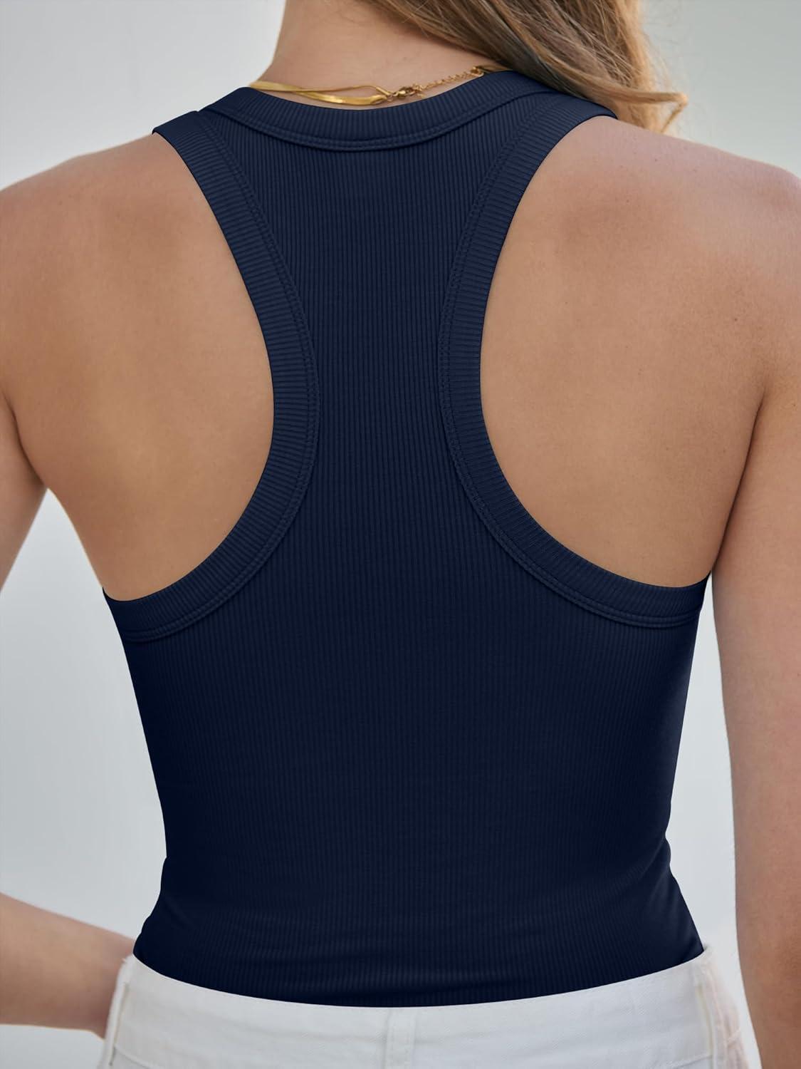 imageANRABESS Womens Sleeveless Square Neck Tank Tops Summer Racerback Workout Top Ribbed Knit Slim Fit Basic 2026 Casual ClothesNavy Blue
