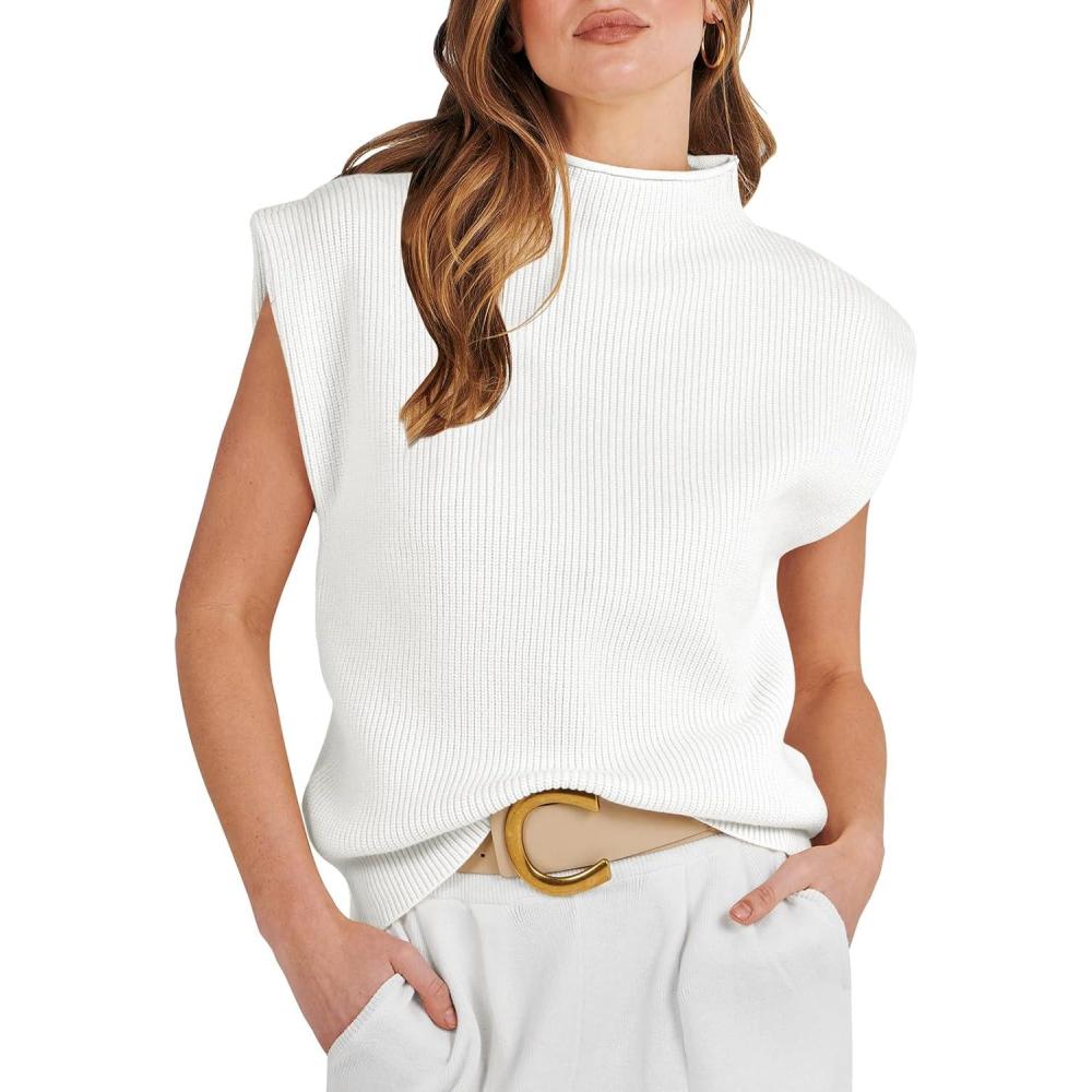 imageANRABESS Womens Mock Neck Sleeveless Sweater Vest Casual Cap Sleeve Knit Pullover Tank Tops 2025 Fall ClothesWhite