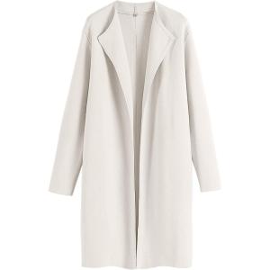 ANRABESS Women’s Long Cardigans Sweater 2025 Fall Dressy Casual Lapel Knit Warm Trench Coatigan Oversized Blazer Jacket Coat(White)